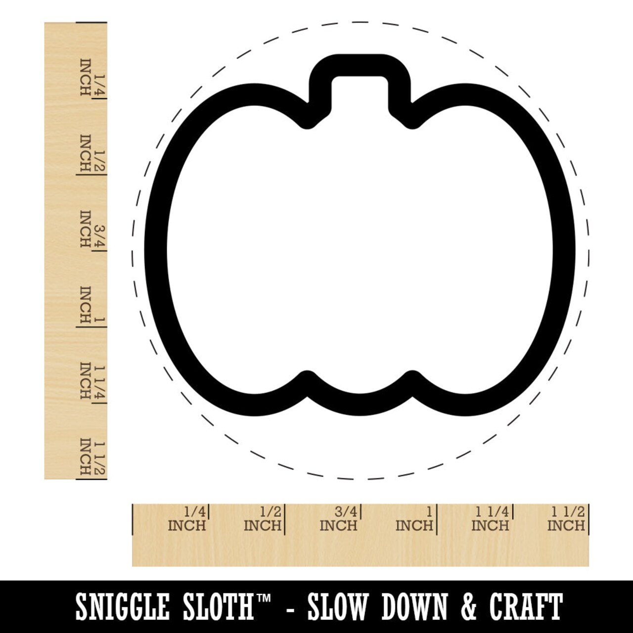 Pumpkin Outline Halloween Fall Harvest Self-Inking Rubber Stamp for Stamping Crafting Planners